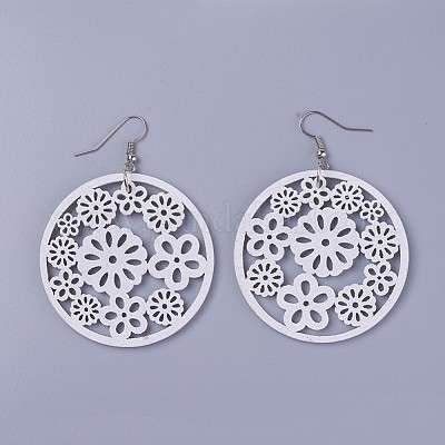 Деревянные болтающийся серьги EJEW-L219-G01-1