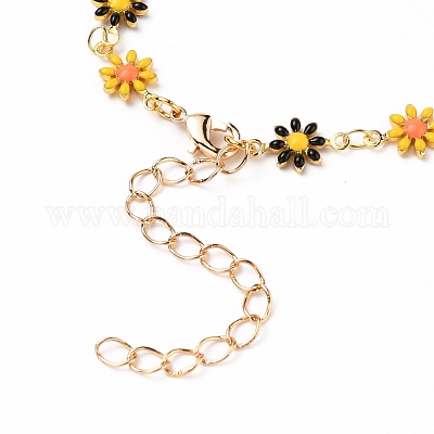 Ожерелья и браслеты из звеньев маргаритки комплекты украшений SJEW-JS01138-01-1