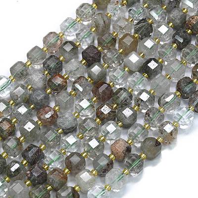 Натуральный зеленый лодолит кварц / садовый кварц / бусины из зеленого фантомного кварца G-K389-A71-01-1