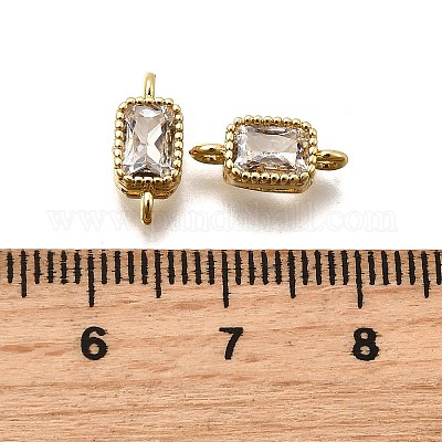 Настоящие 18k позолоченные латунные соединители с микропаве с кубическим цирконием ZIRC-L100-009G-07-1