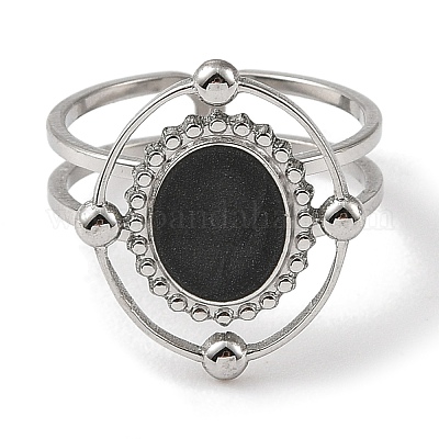 Кольца-манжеты из нержавеющей стали 304 с эмалью для женщин RJEW-F166-43P-01-1