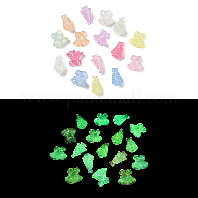 Рождественская тематика светящиеся прозрачные акриловые бусины LACR-U001-05-1