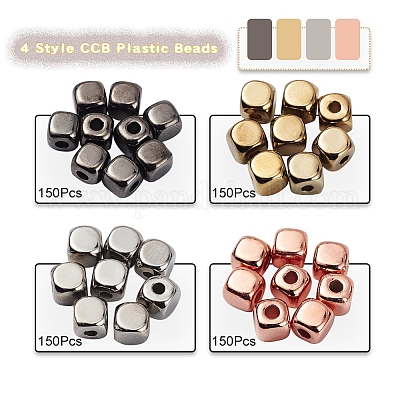 600шт 4 стильные пластиковые бусины ccb CCB-YW0001-05-1