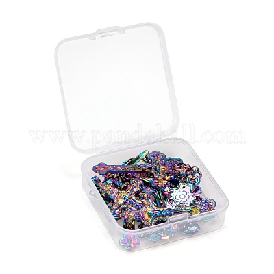 12шт 6 стиля подвески из сплава цвета радуги FIND-LS0001-16MC-1