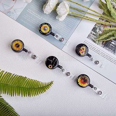 5шт 5 стиля абс пластик выдвижной значок катушка AJEW-SZ0001-84-1