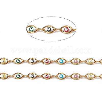 Цепи из нержавеющей стали 304 с эмалированными звеньями от сглаза CHS-P016-31G-1