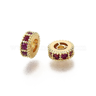 Латунные микро проложить кубического циркония бусы KK-C106-24A-01-1