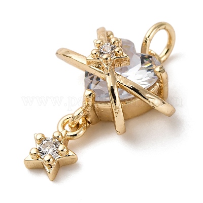 Латунные микро проложить кубического циркония подвески KK-D378-10KCG-1