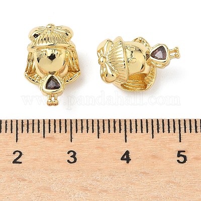 Девушка латунные кубические цирконии европейские бусины KK-Q068-21A-G-1