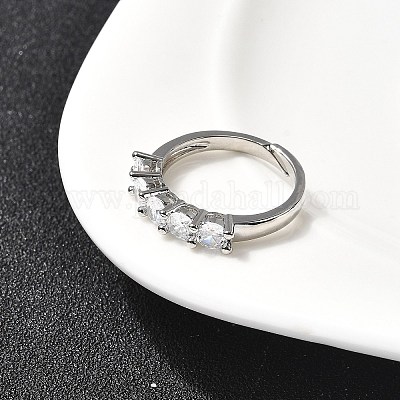 Латунные микро проложить пальцев кольца кубического циркония RJEW-P166-08A-P-1