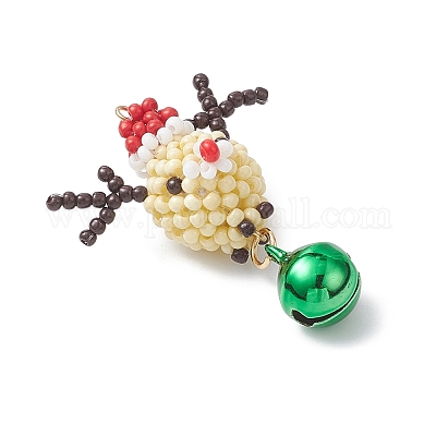 Рождественские подвески из стеклянного бисера в виде оленей PALLOY-MZ01062-1