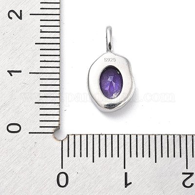 925 овальная подвеска из стерлингового серебра с кубическим цирконием STER-S006-01S-B-1