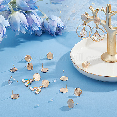 30 шт. латунные серьги-гвоздики KK-DC0001-27-1