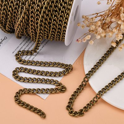 Железные кубинские звенья цепи CH-R013-9x8mm-AB-NF-1