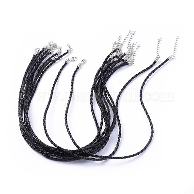 Модный имитация плетеный кожаный ожерелье материалы NJEW-S105-017-1