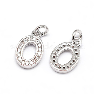 Реальный платиновая мелодия латунь микро проложить кубический цирконий номер подвески ZIRC-E011-00-1