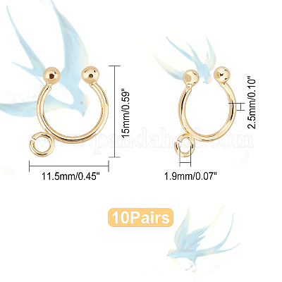 Shop UNICRAFTALE 10 Pairs DIY Ear Cuff Cartilage Cuff Earrings for Women  Brass Real 18K Gold Plated Simple Fake Piercing Earrings with Hoops for Cartilage  Fake Earrings DIY Women s Gifts for