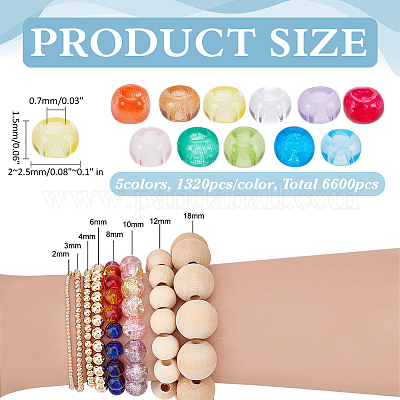 10 набор из 5-х цветных прозрачных бусин ручной работы в технике лэмпворк LAMP-WR0001-02-1