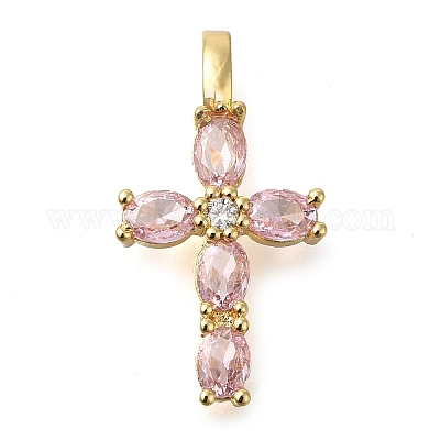 Подвески из латуни с прозрачным фианитом KK-M101-01G-02-1