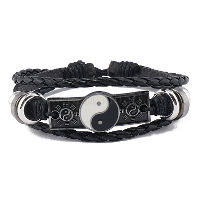 16 шт. 16 стильных многорядных браслета из сплава и искусственной кожи FS-WG36640-01-1