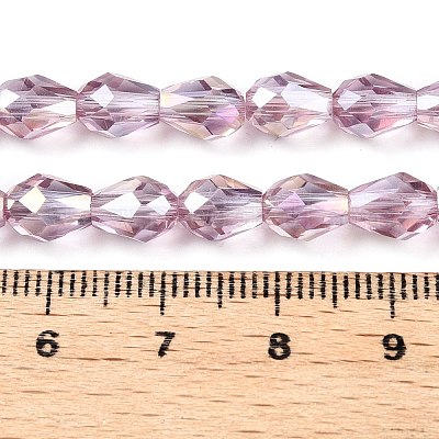 Прозрачные стеклянные бусины гальваническим пряди EGLA-N013-T6mm-B02-1