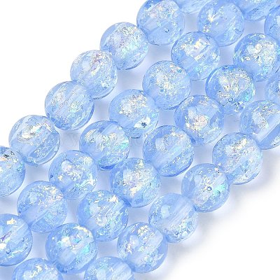 Нити из фольгированных бусин лэмпворк ручной работы FOIL-K003-06A-14-1