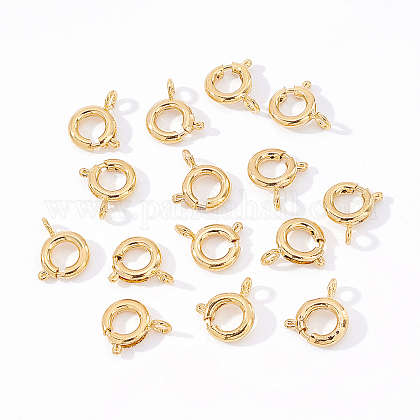Brass Spring Ring Clasps KK-BC0005-78G-1