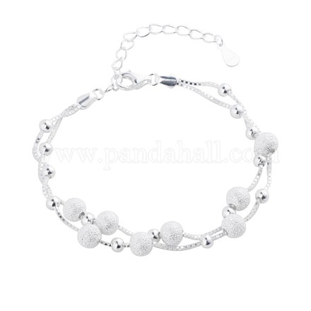 Matte runde Perlen mehrsträngiges Armband BJEW-BB43382-A-1