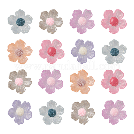 30шт 6 цвета прозрачные кабошоны из смолы RESI-CJ0001-239-1