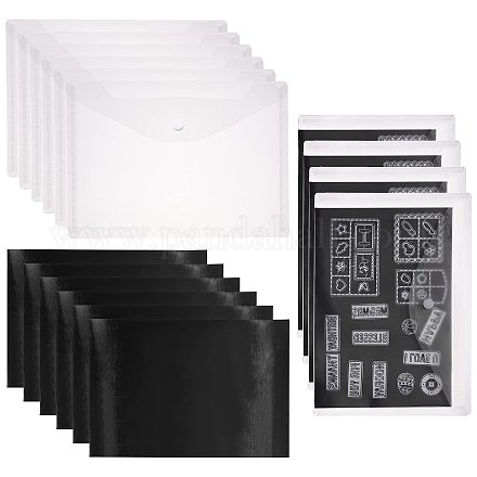 Globleland 20 Stück PVC-Kunststoff-Dokumententaschen und 20 Blatt Gummi-Weichmagnetfolie AJEW-GL0001-31-1