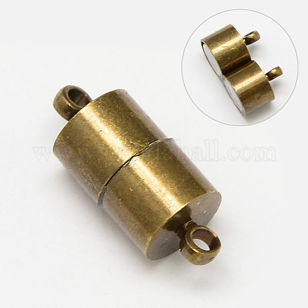 Brass Magnetic Clasps with Loops J28S8-10x28mm-AB-1
