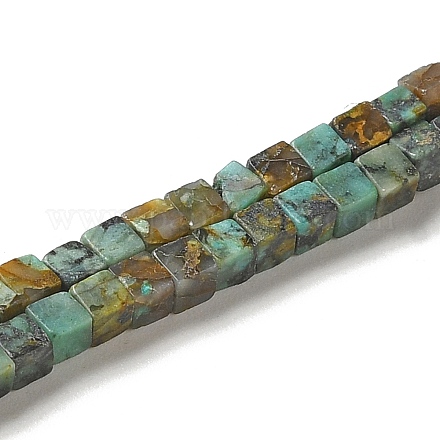 Fili di perle naturali di turchese africano (diaspro) G-B064-A13-1