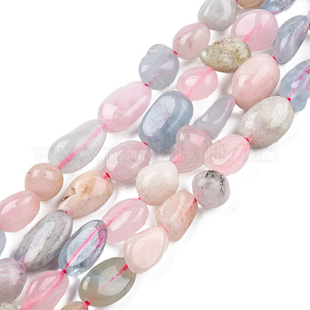 Chapelets de perles en morganite naturelle G-R445-8x10-28-1
