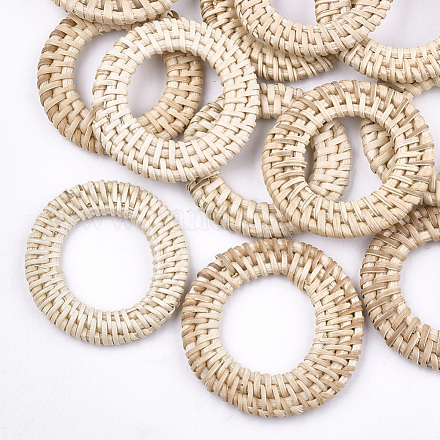Handmade Reed Cane/Rattan Woven Linking Rings WOVE-T005-04A-1