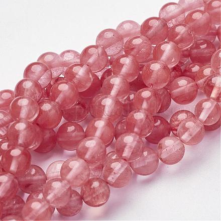 Chapelets de perles en verre de quartz de cerise Z0ND1013-1