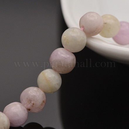 Natural Kunzite Round Beads Strands G-P088-67-6mm-1