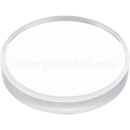 BENECREAT Acrylic Display Base 10x1.5cm Flat Round Acrylic Beveled Display Block Clear Polished Cube Solid Stand for Jewelry Handicraft Display DIY-WH0030-98-1
