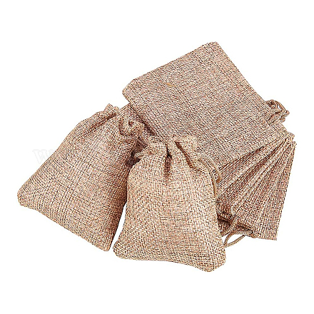 BENECREAT 25PCS Burlap Bags with Drawstring Gift Bags Jewelry Pouch for Wedding Party Treat and DIY Craft - 3.5 x 2.8 Inch ABAG-BC0001-05A-9x7-1