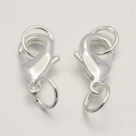 Brass Lobster Claw Clasps for Jewelry Necklace Bracelet Making KK-J202-12S-1