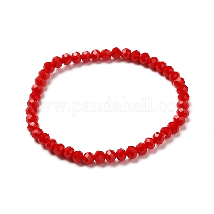Bracelet extensible en perles rondelles de verre à facettes pour enfant BJEW-JB06807-23-1