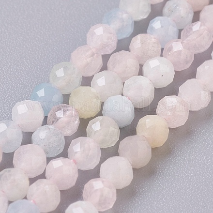 Chapelets de perles en morganite naturelle G-F568-112-3mm-1