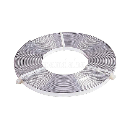 Benecreat 10 m (33 pies) 5 mm de ancho alambre plano de aluminio plateado anodizado alambre artístico plano para joyería artesanal fabricación de abalorios AW-BC0002-01B-5mm-1