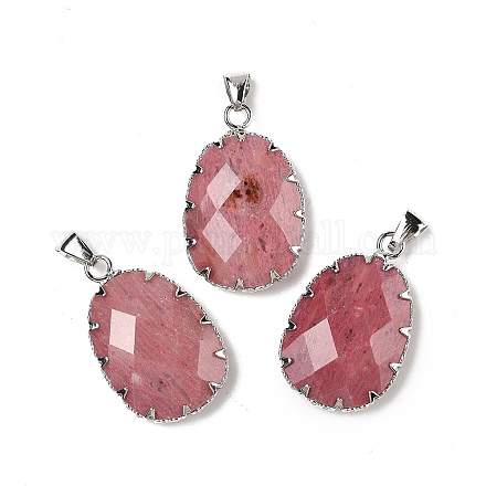 Природные подвески родонит G-H086-01P-07-1