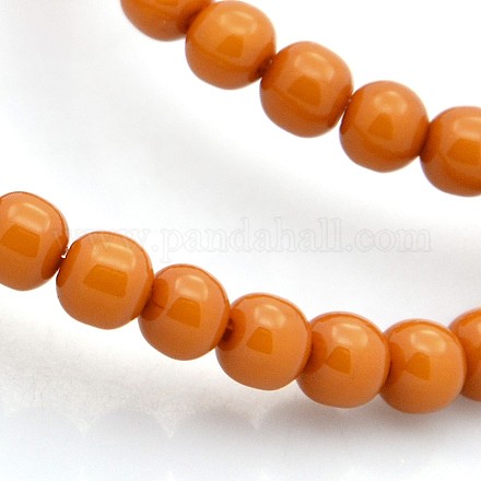 Solid Color Resin Round Beads Strands RESI-O002-12-1