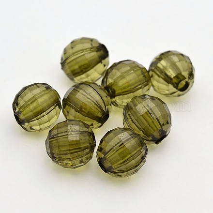 Faceted Round Transparent Acrylic Beads TACR-P053-6mm-25O-1