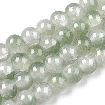 Crackle Baking Painted Imitation Jade Glass Beads Strands DGLA-T003-8mm-06-1
