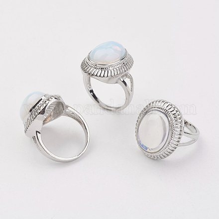 Los anillos de dedo Opalite X-RJEW-P122-03-1