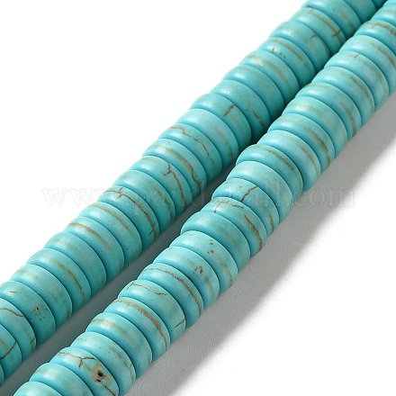 Brins de perles synthétiques teintes en turquoise G-E594-20C-1