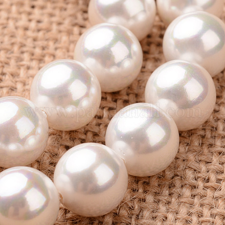 Colorful Polished Round Grade A Shell Pearl Bead Strands BSHE-M025-A-10mm-1