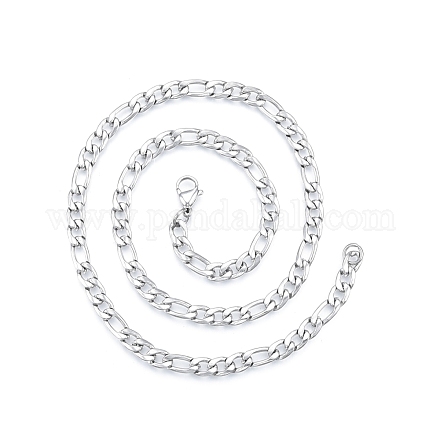Men's 201 Stainless Steel Figaro Chains Necklace NJEW-N050-A08-5-45P-1